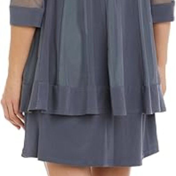 NWT Women's R&M Richards Women's Formal Beaded Jacket Dress, Charcoal SZ 10 - Picture 2 of 7